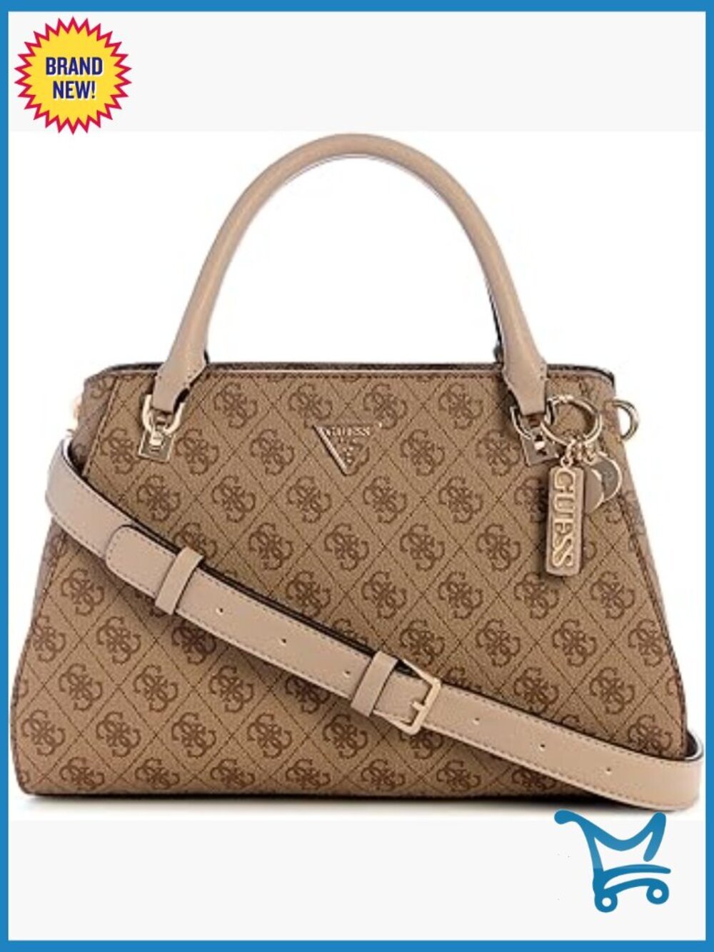 Luxury Satchel with Adjustable Crossbody Strap, Multiple Pockets
